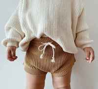Vêtements d'hiver personnalisés OEM à la mode pour bébés filles Gros coton tricoté pour nouveau-nés garçons enfants chandails