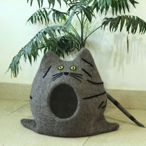 100% Wool Felt Cat Cave New Zealand Wool Cat <b>House</b> handmade felt cat cave - Product Image 1