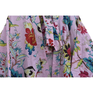 Kimono Albornoz de algodón Mujer Verano Frente abierto Ropa de dormir Bata Ropa de playa Vestido - Product Image 6