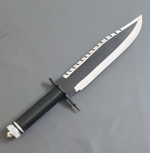 Couteau de chasse Bowie Ram Bo en acier inoxydable de qualité industrielle, fait main, à bord dentelé, pointe clip, personnalisable OEM - Product Image 3