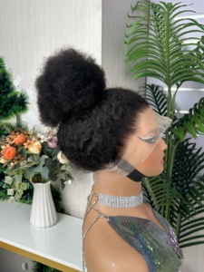 Perruque afro bouclée en dentelle 360, sans colle, cheveux humains, haute densité, <span class=keywords><strong>prix</strong></span> de gros, vente chaude - Product Image 3