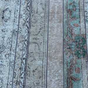 Tapis turc, tapis de couloir 3x15,1 pieds, tapis abstrait bleu - Product Image 5