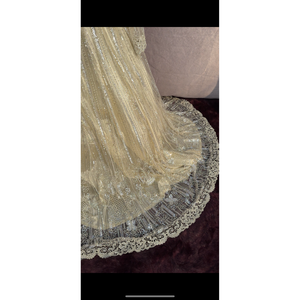 Elegante Vestido de Novia Nikkah Talla Grande, Corte A, con Bordado de Cristales y Pedrería, Estilo Moderno, Largo hasta el Suelo - Product Image 5