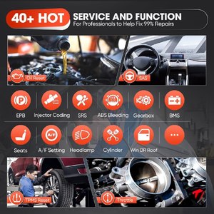 Escáner Automotriz PRO, Herramienta de Diagnóstico, Probador de Batería, Codificación ECU Elite II Service 40+ EOUTIL, Pantalla LCD, 12V Rojo, para Todos los Vehículos - Product Image 2