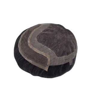 วิกผมแท้แบบโมโน ฟรอนท์ เลซ ผมจีนแท้ เกรดเวอร์จิ้น เรมี่  แบบแพทช์ ผมหยิกตรง ลอนลึก สี 1b+เทา - Product Image 4