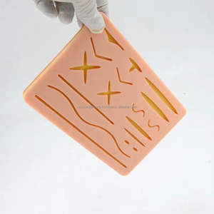 แผ่นเย็บแผลสำหรับฝึกหัดเย็บแผ่นเย็บแผลสำหรับนักเรียนทางการแพทย์เย็บด้วยแผ่นซิลิกอนที่ทนทาน3ชั้นสำหรับการฝึก - Product Image 1