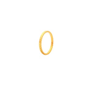 (Prix correspond uniquement au coût du travail) Bague de fiançailles et de mariage pour femme en or jaune 18K 22K 24K, 2,14g, fine et élégante, bande pour amoureux, Au916 - Product Image 2
