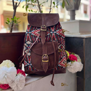 Mochila de cuero Jacquard unisex, mochila de cuero auténtico hecha a mano con nuevo diseño, Bolsa multiusos impermeable, producto a granel al por mayor - Product Image 1