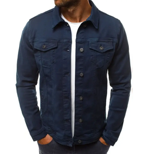 Veste en jean denim pour hommes OEM Vêtements d'extérieur décontractés Veste d'automne Manteau boutonné en denim Veste en jean oversize pour hommes - Product Image 4