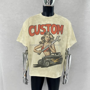 T-shirt surdimensionné à coupe ample en coton 100% personnalisé avec impression DTG, ourlet brut, lourd, délavé à l'acide, pour hommes - Product Image 2