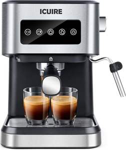 Machine à café française commerciale en aluminium de grande taille, semi-automatique, 15 bars, machine à expresso, 9-11 tasses, garantie 1 an - Product Image 1