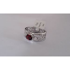 Shah Gems Women's Natural <b>Garnet</b> <b>Ring</b> in 925 Sterling <b>Silver</b> Rhodium Plated Fine Jewelry for Everyday Wear - Product Image 1