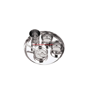 Premium Stainless Steel Thali <b>Set</b> 7 Piece <b>Mirror</b> Finish Round Dinnerware Modern Thali <b>Sets</b> For Home And Restaurant Use - Product Image 2