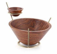 Ensemble de 3 plateaux de service en métal avec bol de dattes Design unique Nouveau plateau de service pour les fêtes servant des fruits au chocolat en vente en gros