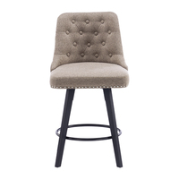Tabourets de bar à hauteur fixe faits à la main YB-1117 élégants sièges de comptoir en tissu élégant non rotatifs pour salle à manger/salon hôtel moderne