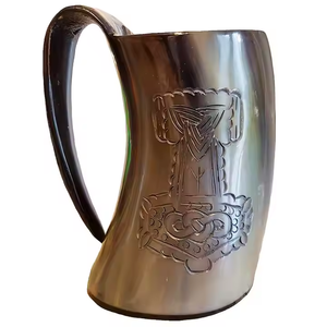 Tasses à corne à la mode, sécurité alimentaire et chopes vikings médiévales, 2025 avec un design en agate, tous disponibles à des prix abordables. - Product Image 1