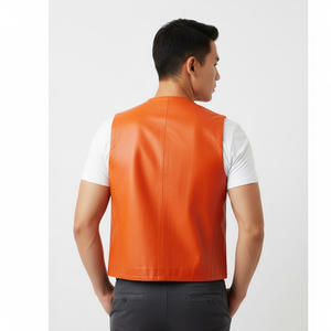 เสื้อกั๊กนักขี่มอเตอร์ไซค์หนังสังเคราะห์แขนกุดระบายอากาศอบอุ่นสำหรับฤดูหนาว - Product Image 2