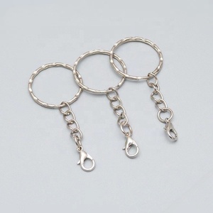 Porte-clés tendance argenté 25mm 30mm avec mousqueton, anneau en métal nickelé pour pendentif jouet ou breloque - Product Image 5