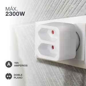 Adattatore bianco piatto a doppia presa (GSC 103000013) - Product Image 3