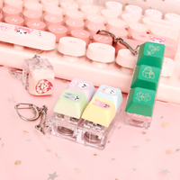 Porte-clés carré LED personnalisé mignon avec logo Anime, léger et tendance, pour clavier mécanique