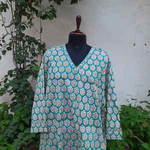 ชุดเดรสผ้าฝ้ายพิมพ์ลายคุณภาพสูง คอวี แขนยาว มีกระเป๋า ทรงตรงยาว สไตล์ลำลอง เสื้อผ้าผู้หญิง - Product Image 3