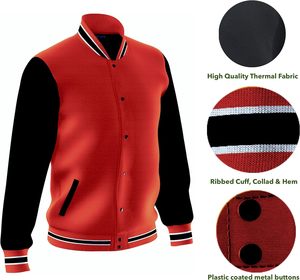 "Venta al por mayor de chaqueta de béisbol unisex con logotipo personalizado Casual Varsity con Letterman Chenille bordado estilo camisa de las mujeres de los hombres" - Product Image 1
