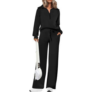 <b>Women's</b> Casual Winter <b>Plus</b> <b>Size</b> Lightweight <b>Tracksuit</b> Sets Solid Printed Breathable 2-Piece Outfits Half Zip Sweatshirts Wide - Product Image 1