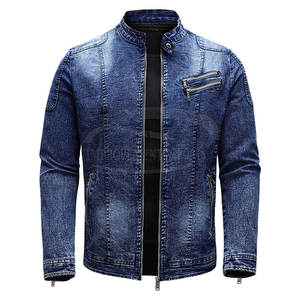 Chaqueta vaquera informal para hombre en color sólido estilo vaquero de un solo pecho con material de plumón chaqueta vaquera ligera de talla grande - Product Image 1
