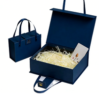 Boîte rigide de luxe pour cadeau de mariage, souvenir, avec fermeture magnétique, revêtement en feuille d'or, doublure en éponge, papier enduit pour sous-vêtements