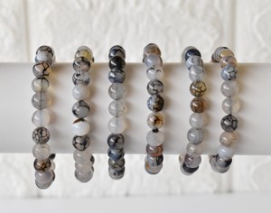 Top Best Natural Healing Black Dragon Vein Agate Gemstone <b>Beaded</b> <b>Bracelet</b>-Trendy Peace Design Tibetan Buddhism for Meditation - Product Image 6