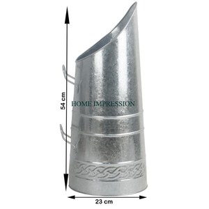 Seau à charbon fait main en métal galvanisé élégant fabriqué avec des seaux à manche en bois Ensembles de cheminée Accessoires d'intérieur et d'extérieur - Product Image 6