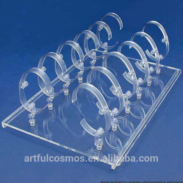 Custom Multi-Layer Acrylic Watch Display Stand with Hooks Transparent  Organizer Rack for Retail Counters Showcases