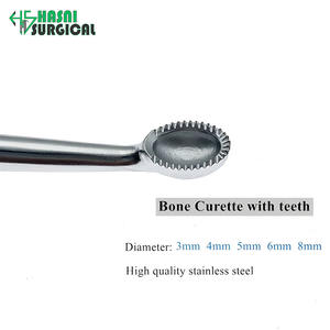 Cureta Ósea con Cuchara para Dientes Óseos, Manual, 6 mm, Acero Inoxidable, Mango de Madera, Instrumentos Quirúrgicos Ortopédicos, Aprobado por CE e ISO - Product Image 3