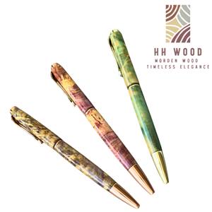 Bolígrafo de colección citrino de 0,7mm hecho a mano de lujo, diseño giratorio de madera, madera estabilizada de Vietnam para promoción comercial - Product Image 6