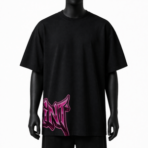 Camiseta de Algodón de Alta Calidad con Estampado de Grafiti, Estilo Oversize, Personalizada OEM, Venta al Por Mayor, Ropa Urbana Casual para Hombre - Product Image 1