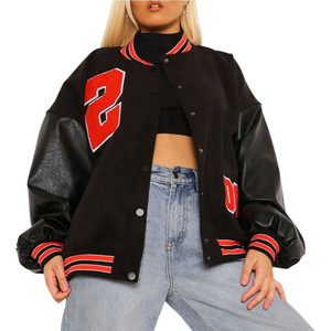 Fashion Women Cropped Varsity <b>Jackets</b> Custom logo Crop Short Varsity <b>Jackets</b> Best Quality Wool Varsity <b>Jackets</b> - Product Image 5