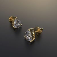 Серьги Avarta Jewellery из золота 14k/18k с выращенными в лаборатории грушевидными бриллиантами общим весом 2,50 карата, цвет/чистота D-VVS, сертификат BIS HUID, с гравировкой.