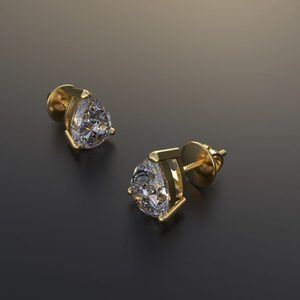 Avarta Jewellery 14K y 18K Gold 1,25 Carat Pear Lab Grown Diamond Solitaire Stud Pendientes - Product Image 3