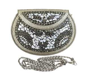 New Arrival Fashionable Fancy Metal Clutch Mosaic Women <b>Handbag</b> for Parties and Wedding at Wholesale Price - Product Image 1