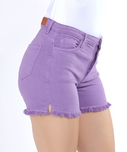 กางเกงขาสั้นเอวสูงแบบพับได้สำหรับผู้หญิง ผ้าไนลอนโพลีเอสเตอร์ ยืดได้ 4 ทิศทาง ระบายอากาศได้ดี ป้องกันการโป๊ยิ่งขณะสควอท เหมาะสำหรับโยคะ ฟิตเนส และวิ่ง - Product Image 2