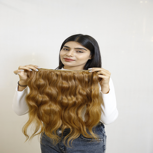Extensiones de cabello humano estirado doble estilo ondulado de alta calidad de fábrica india en todos los colores para Genius Weft - Product Image 4