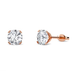 Pendientes Tradicionales de Diamantes Redondos de 0.30 Ct, Diamantes Cultivados en Laboratorio en Platino, para Bodas y Fiestas - Product Image 1