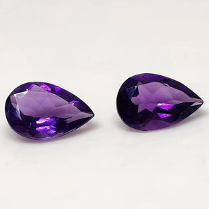 Améthyste africaine naturelle en gros, taille poire 12x8mm, qualité AAA, pierre précieuse en quartz en vrac pour la fabrication de bijoux - Product Image 1