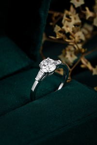 Vintage Classi Joyería Fina Platino CVD Diamante Estilo Clásico Anillo de Bodas - Product Image 3