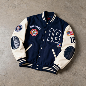 Chaqueta de Cuero con Etiqueta de Logotipo Ecológica Personalizada, Parches Bordados, Chaqueta Universitaria Vintage de Béisbol, Chaqueta Bomber Varsity para Hombre - Product Image 5