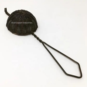 เครื่องครัวที่กรองชาด้ามยาวที่กรองใบชาทรงหลวมตาข่ายทองเหลืองแบบละเอียด - Product Image 2