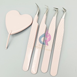Customised Stainless Steel CNC 90 Degree Boot <b>Tweezers</b> For Mega Volume Lashes - Product Image 3