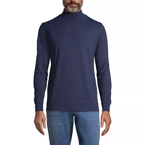 En gros Sous-vêtement thermique léger pour homme, pull à col roulé simulé en maille unie à manches longues avec poignets côtelés - Product Image 6