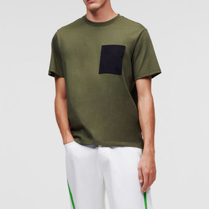 T-shirt pour hommes 100% coton Nouveau T-shirt décontracté d'été à la mode personnalisé de haute qualité pour hommes Chemises pour hommes de couleur bleue unie - Product Image 4