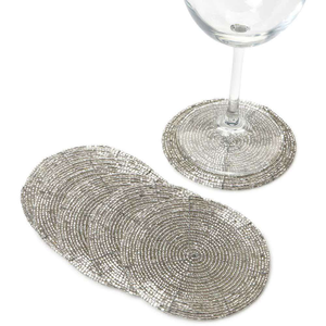 Handmade <b>Beaded</b> <b>Coasters</b> Set of Boho Drink <b>Coasters</b> with Polyester Backing Beads Ideal for Gifting and Home Styling - Product Image 5